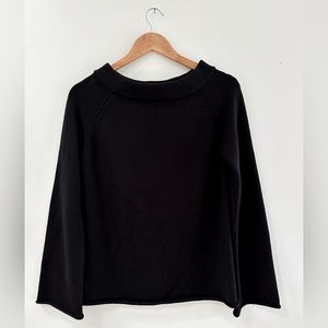 Ann Taylor LOFT black boat neck cashmere sweater Small
